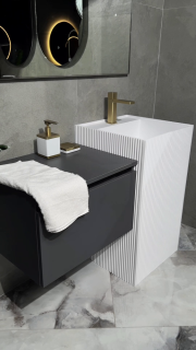 Раковина напольная Armadi Art Cube Corian 802-R-MW 48 см белый матовый